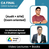 CA Final (2023 Scheme) (Audit + AFM) (Exam oriented) Video Lectures by CA Abhishek Bansal, CA Shubham Agrawal (Download + Books)